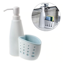 Load image into Gallery viewer, Two-in-one Dispenser And Multifunction Liquid Detergent Storage Box Sponge Container Drainboard Soap Holder