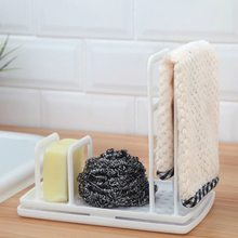 Load image into Gallery viewer, Multi-Function Kitchen Desktop Rag Rack Dish Cloth Drain Free Punching Sponge Soap Shelf Storage
