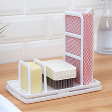 Load image into Gallery viewer, Multi-Function Kitchen Desktop Rag Rack Dish Cloth Drain Free Punching Sponge Soap Shelf Storage
