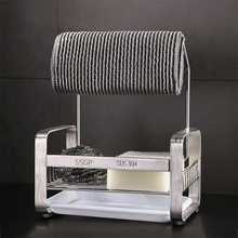 Load image into Gallery viewer, Dishcloth Holder Stainless Steel for Towel Cleaning Cloth Draining Organize Sponge Dish Holder Rack Shelf
