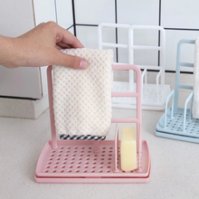 Load image into Gallery viewer, Multi-Function Kitchen Desktop Rag Rack Dish Cloth Drain Free Punching Sponge Soap Shelf Storage
